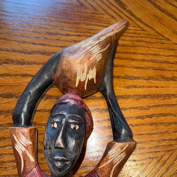 Hand Carved Wood Statue - EUC - Picture 3 of 13